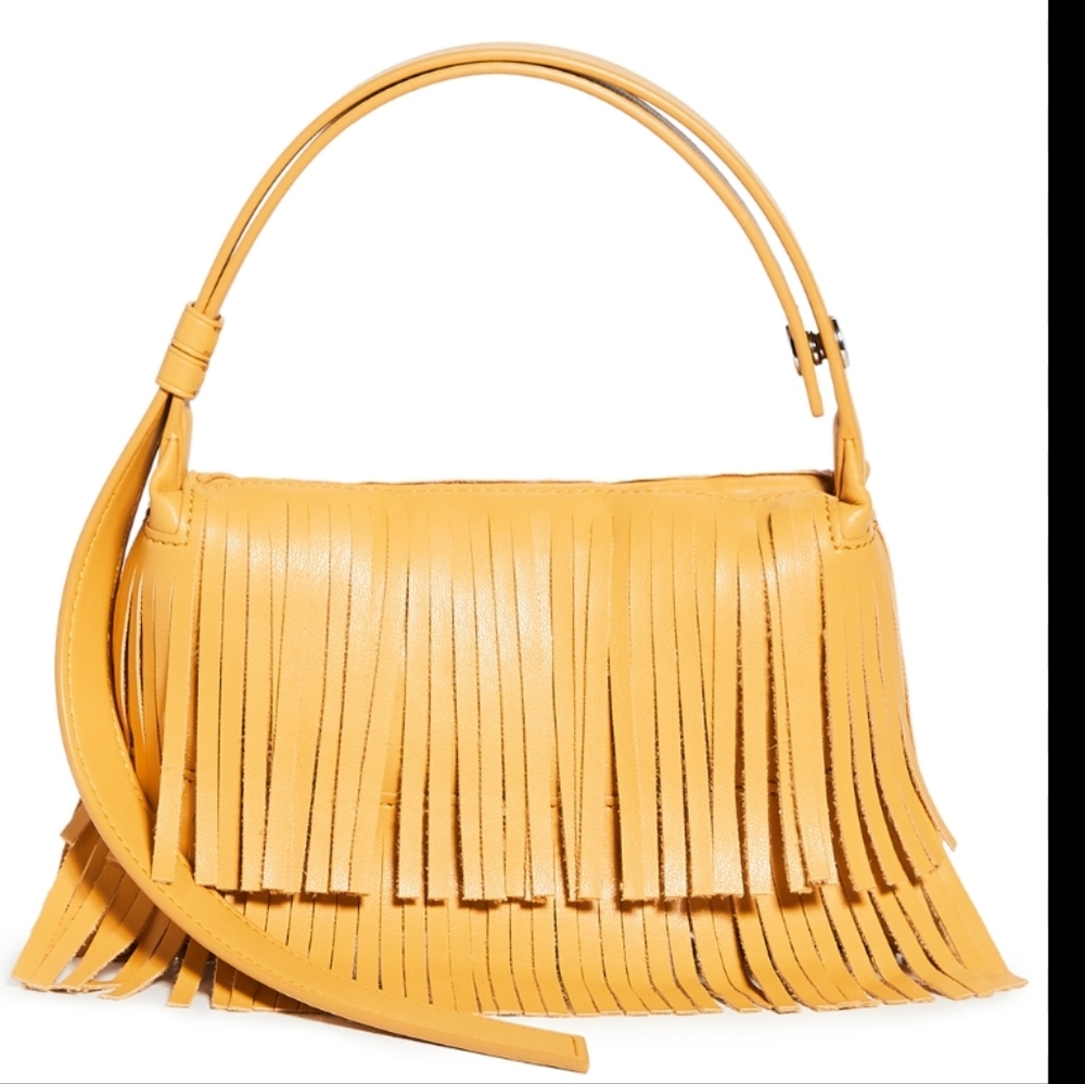 Sunshine Puffin Vegan Leather Mini Bag with Fringe